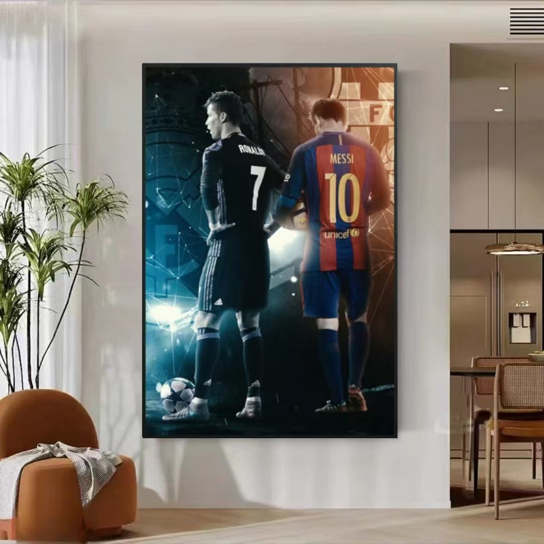 Cristiano Ronaldo and messi Wall Art