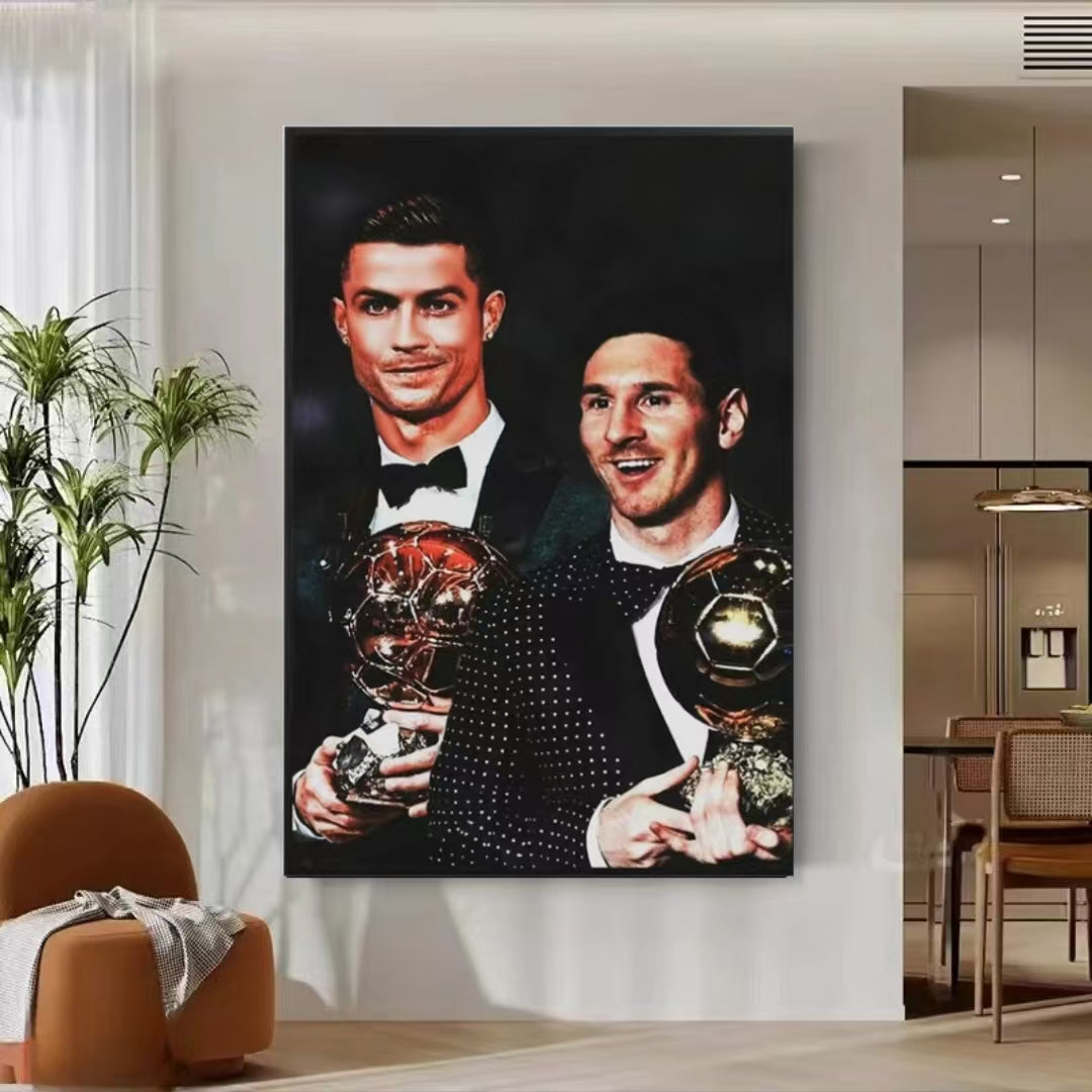 Cristiano Ronaldo and messi Wall Art