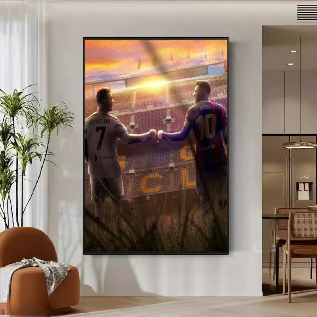 Cristiano Ronaldo and messi Wall Art
