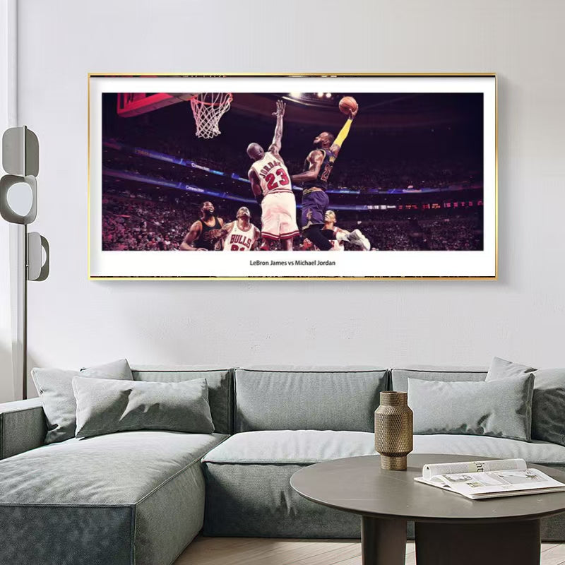 Michael Jordan and LeBron James Wall Art