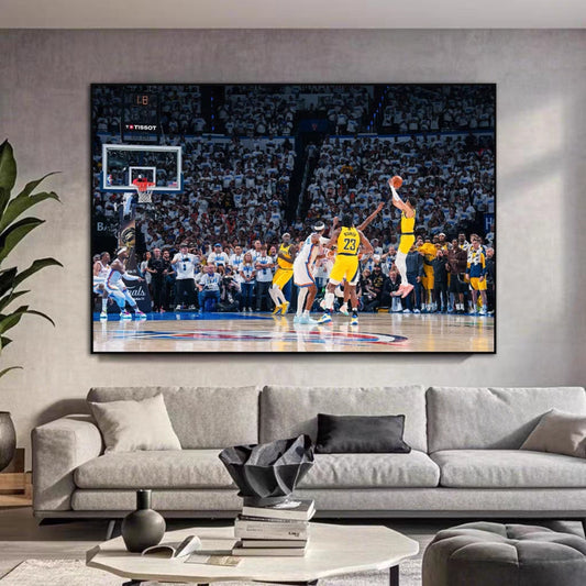 Tyrese Haliburton 's game-winner against the Thunder.Wall Art