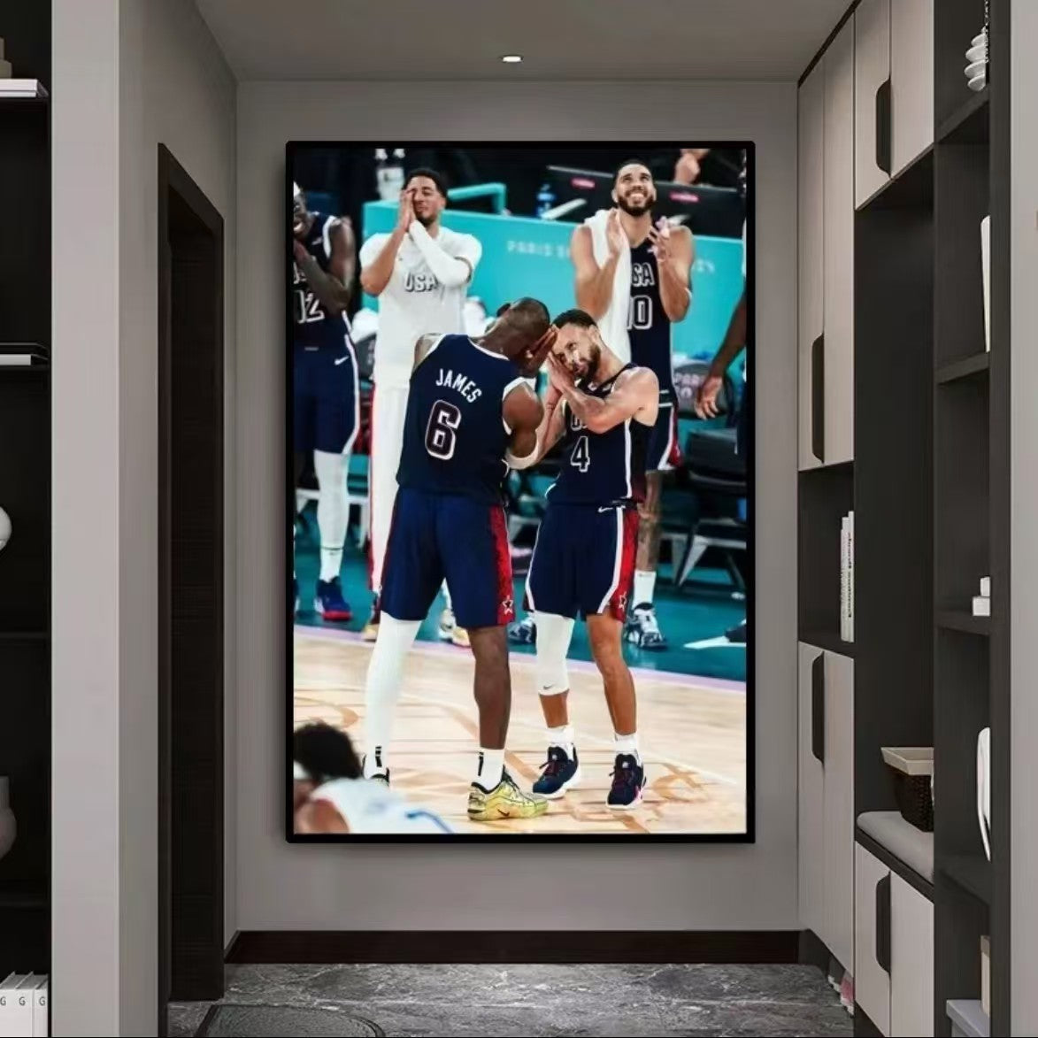 Team USA wins gold medal at Paris 2024 Olympics 🥇 WALLART - Crystal Porcelain Painting - Aluminum Frame