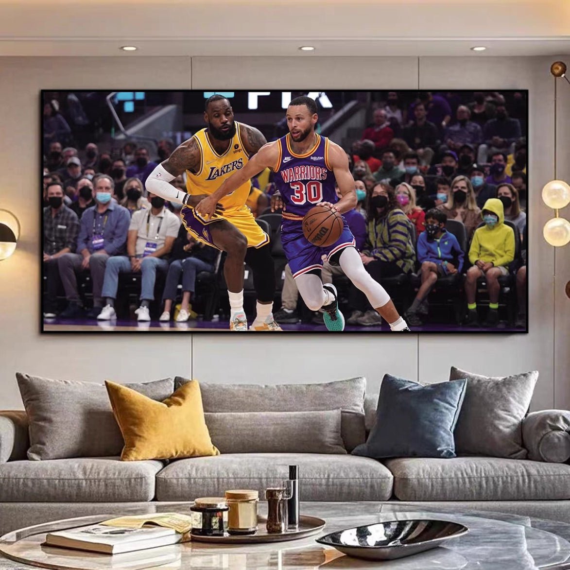 LeBron James and Stephen Curry Wall Art
