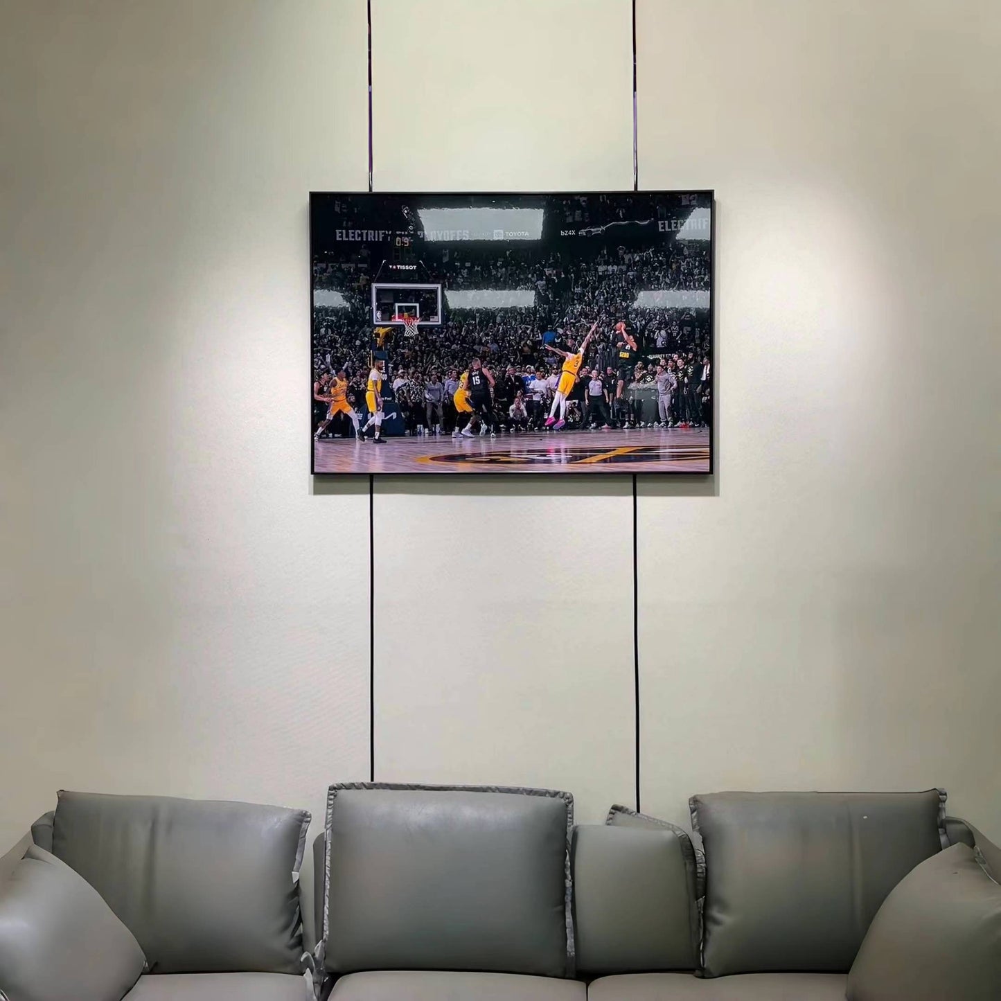 Art mural de Jamal Murray avec un tir à la balle de fin de match contre les Lakers