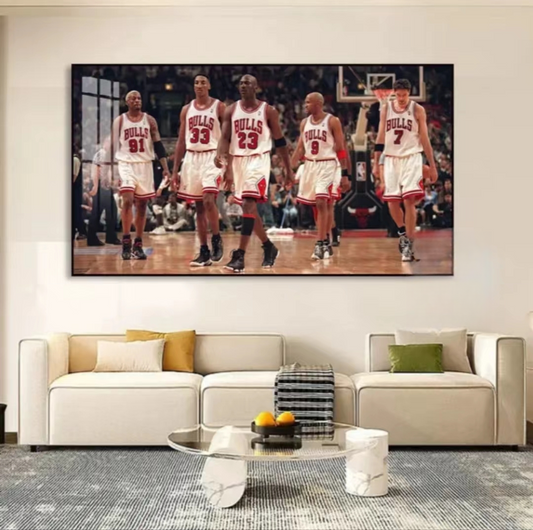 Michael Jordan and Scottie Pippen and Dennis Rodman Wall Art