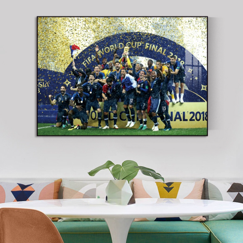 Art mural décoratif de l'équipe nationale de France championne du monde 2018.