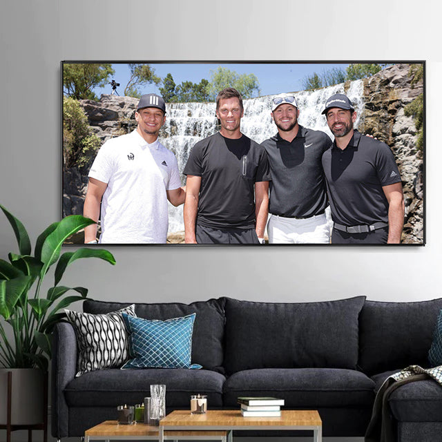 Art mural de Tom Brady, Josh Allen, Patrick Mahomes et Aaron Rodgers