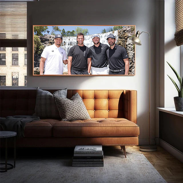 Art mural de Tom Brady, Josh Allen, Patrick Mahomes et Aaron Rodgers