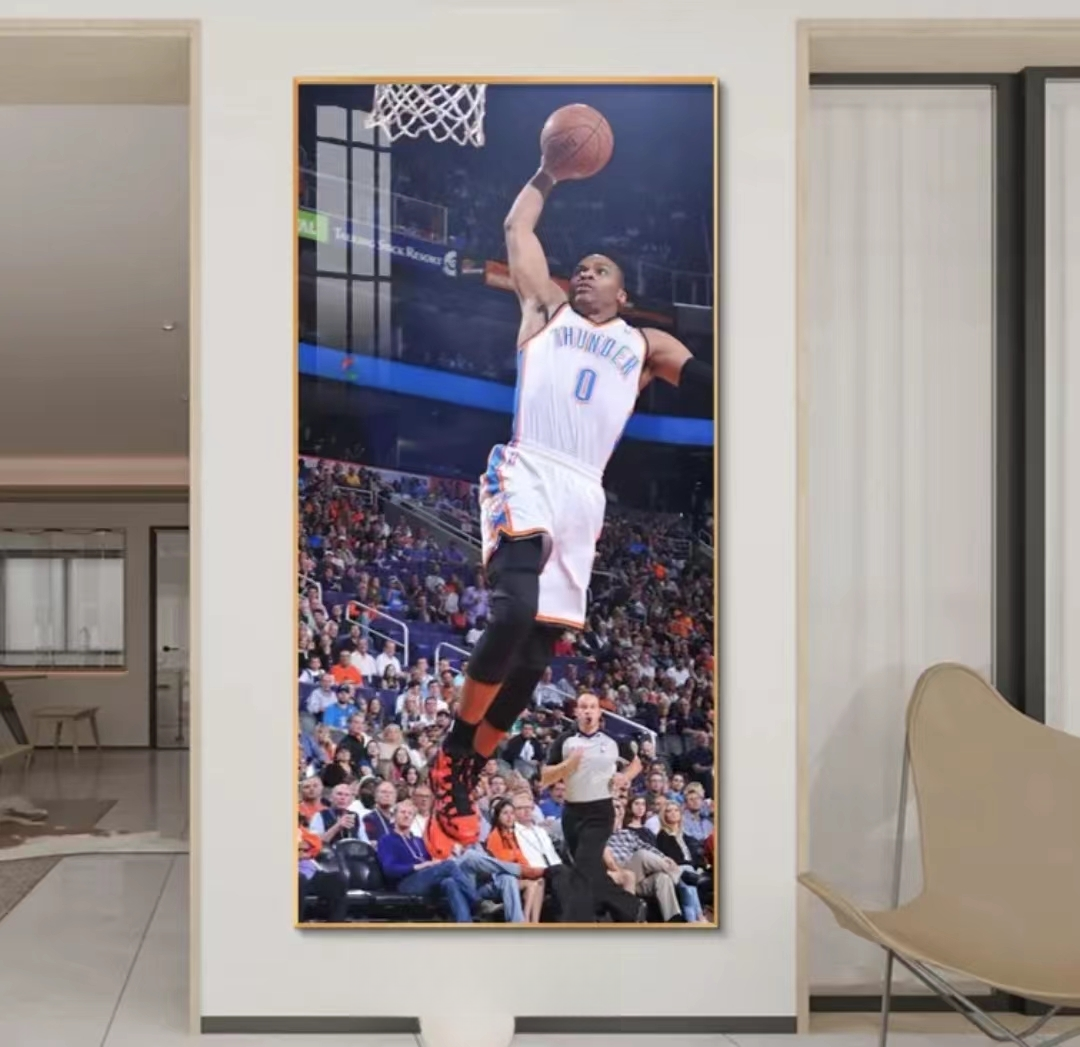 Art mural décoratif en porcelaine de la pièce de tir de Russell Westbrook