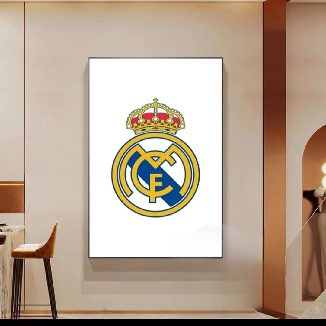 Arte decorativo de pared con logo del equipo del Real Madrid