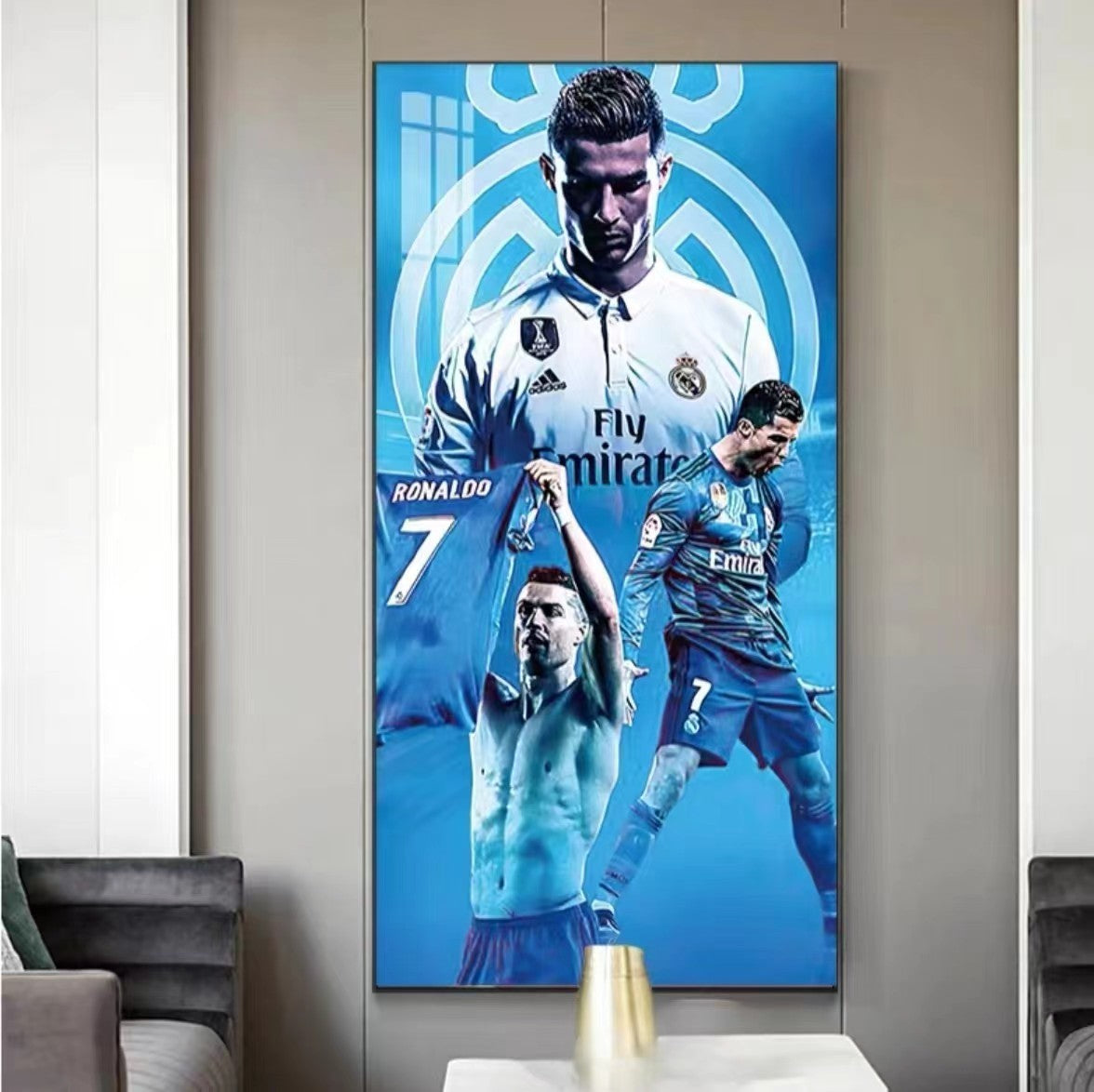 Cristiano Ronaldo Real Madrid jersey raised Decorative Wall Art