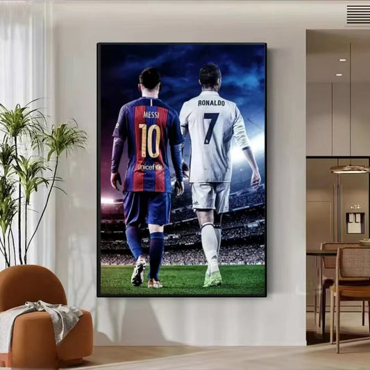 Cristiano Ronaldo and  Messi  Wall Art