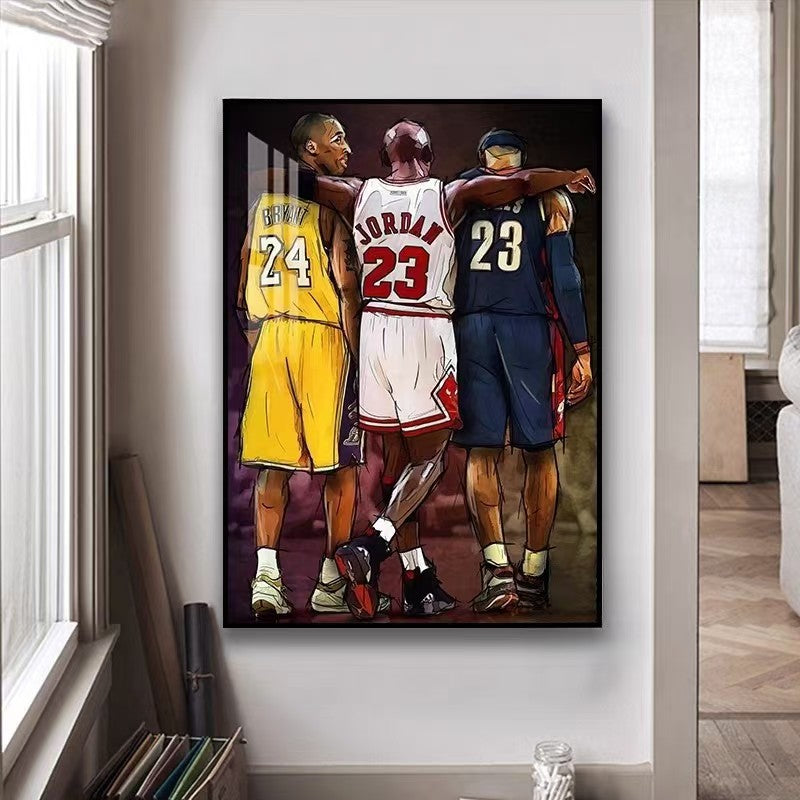 Michael Jordan Kobe Bryant and LeBron James Wall Art