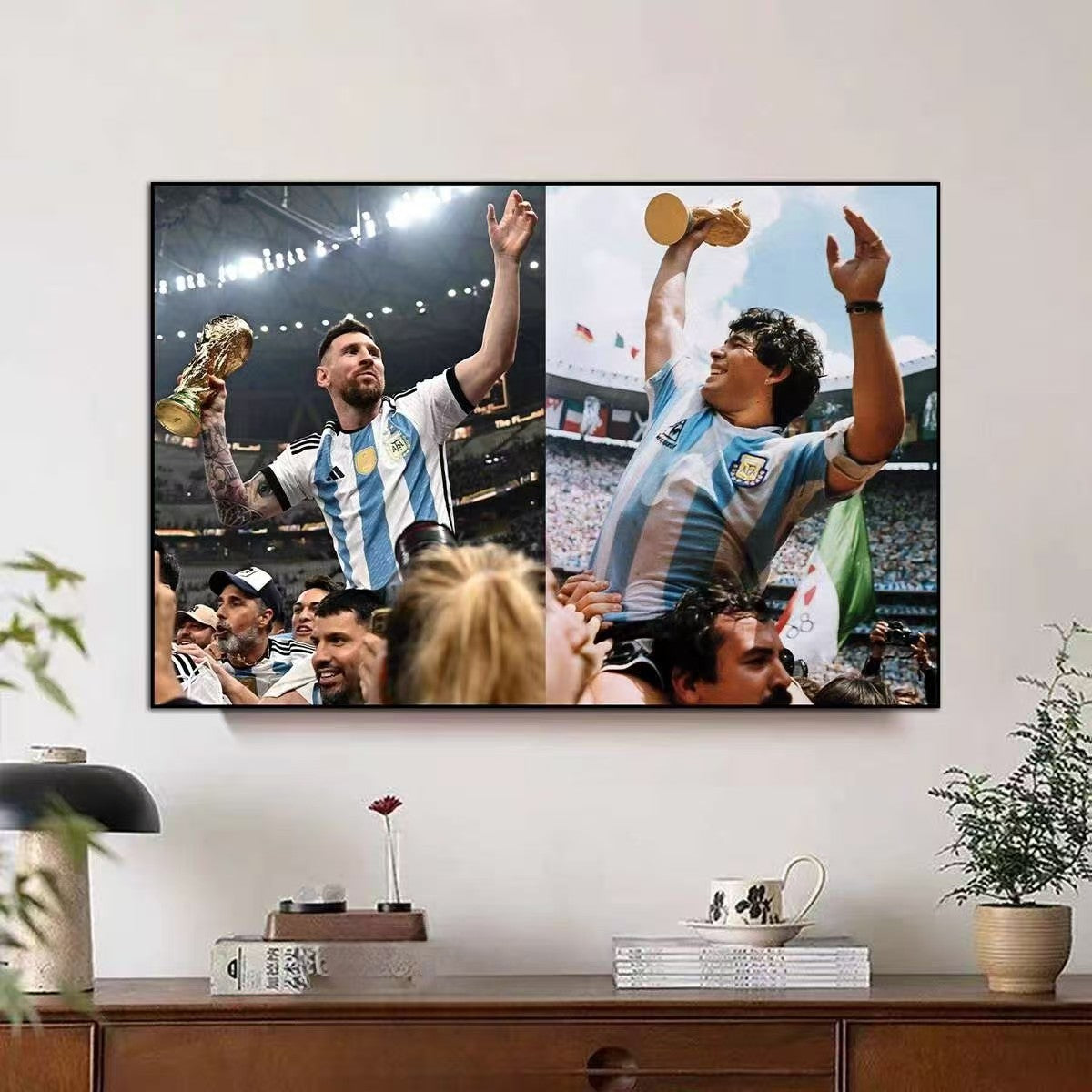 Lionel Messi and Maradona Wall Art