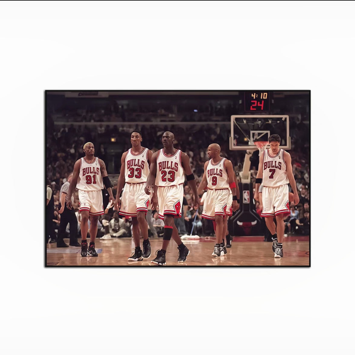 Michael Jordan and Scottie Pippen and Dennis Rodman Wall Art