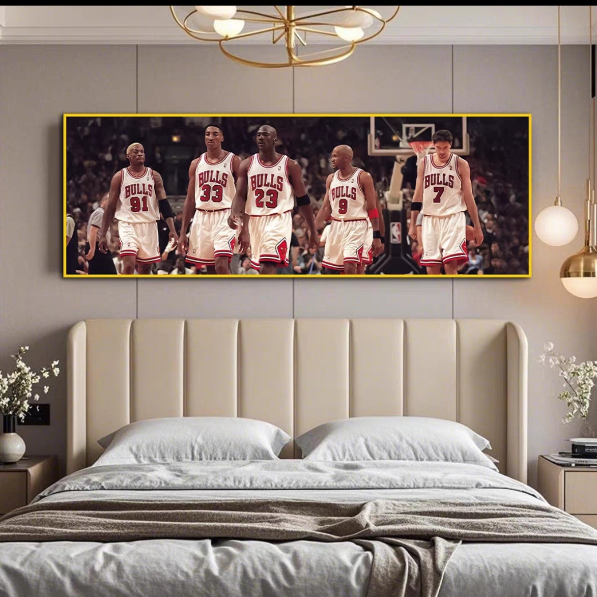 Michael Jordan and Scottie Pippen and Dennis Rodman Wall Art