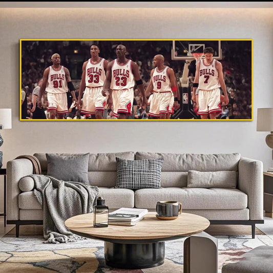 Michael Jordan and Scottie Pippen and Dennis Rodman Wall Art