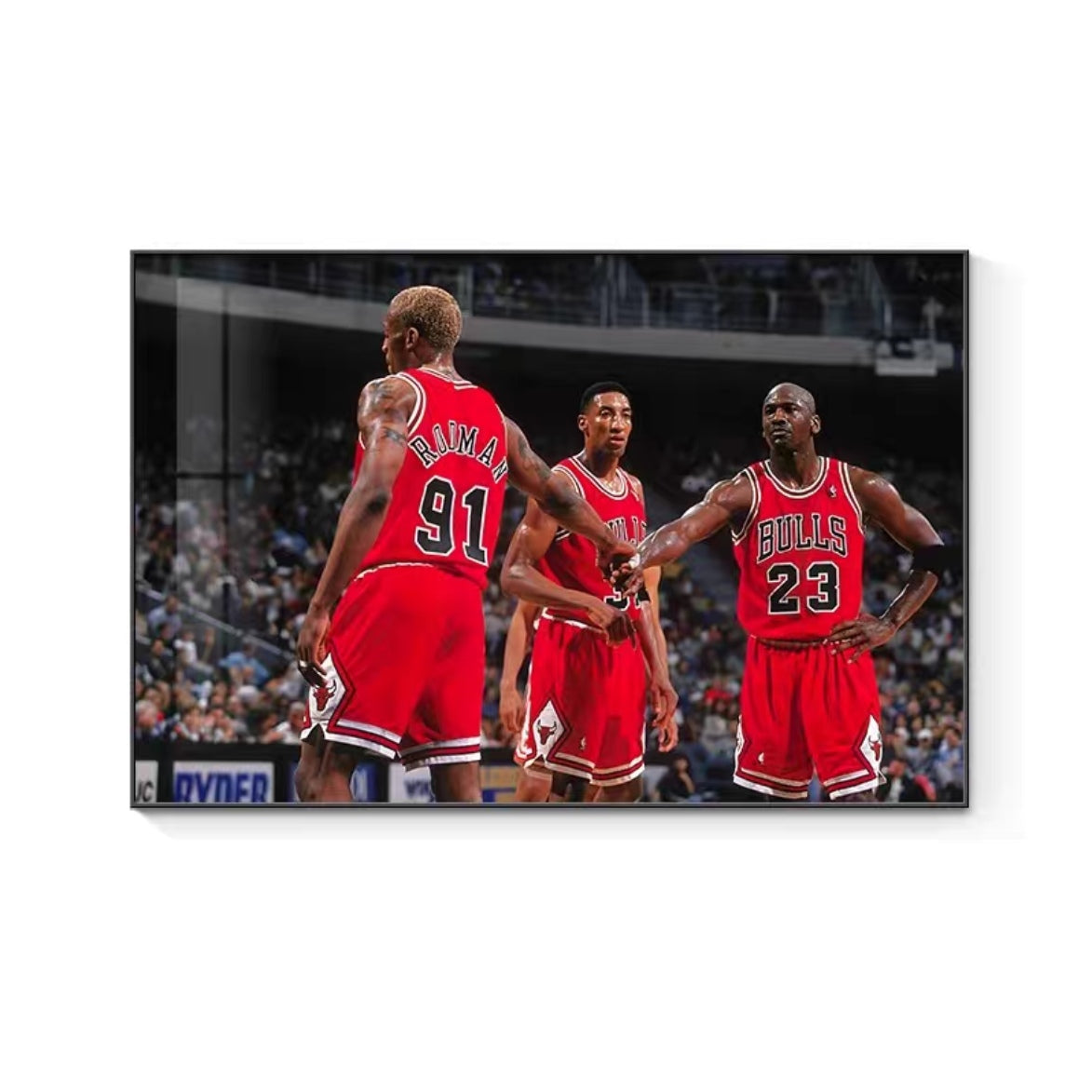 Michael Jordan and Scottie Pippen and Dennis Rodman Wall Art