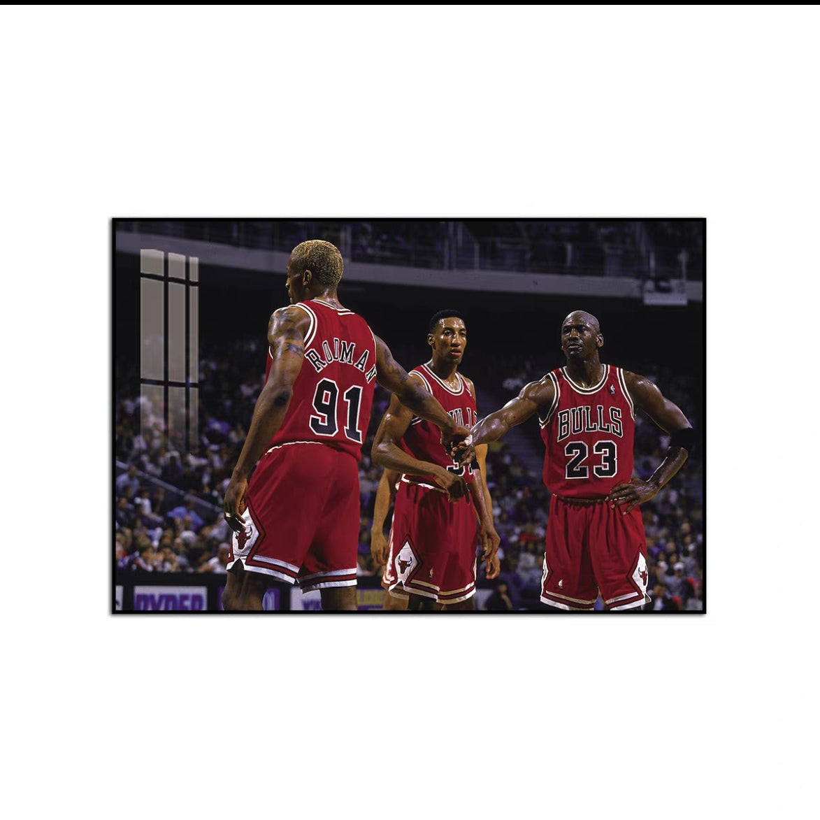 Michael Jordan and Scottie Pippen and Dennis Rodman Wall Art