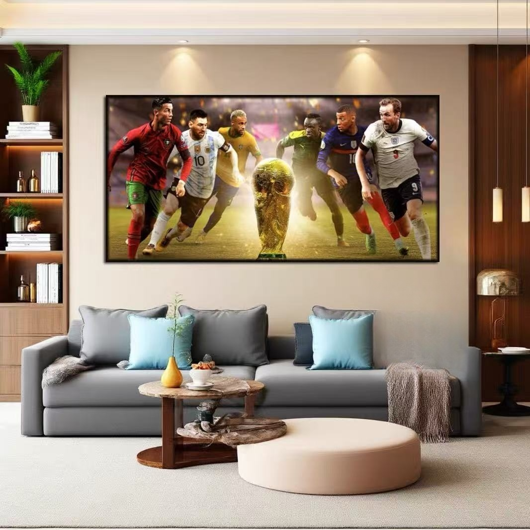 Cristiano Ronaldo messi mbappe  Wall Art