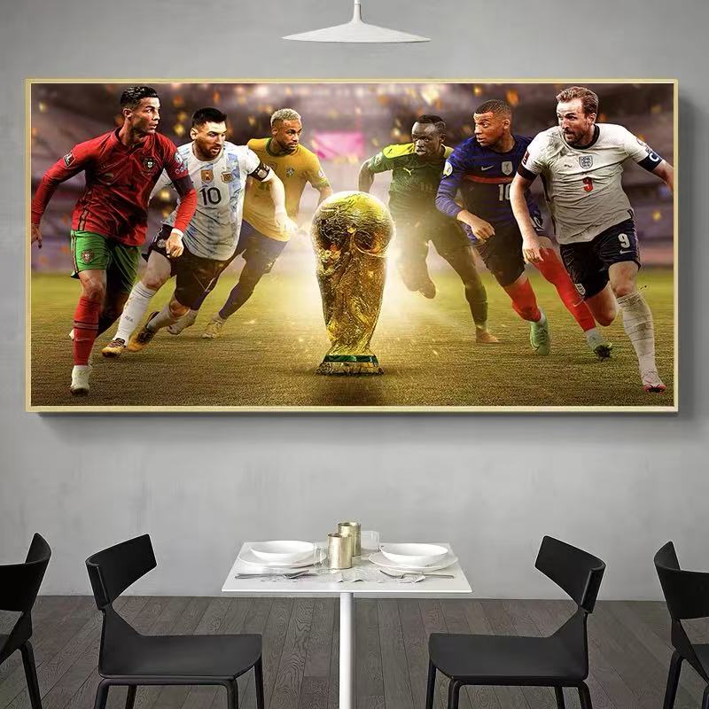 Cristiano Ronaldo messi mbappe  Wall Art