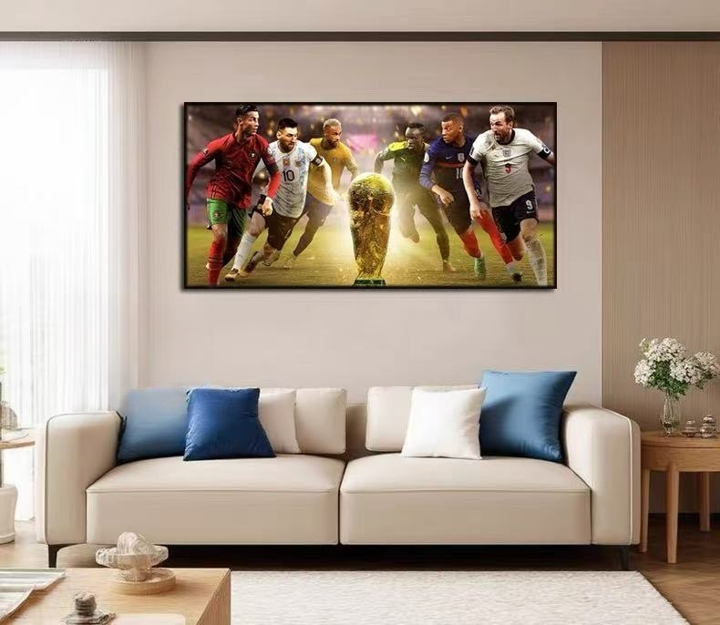 Cristiano Ronaldo messi mbappe  Wall Art