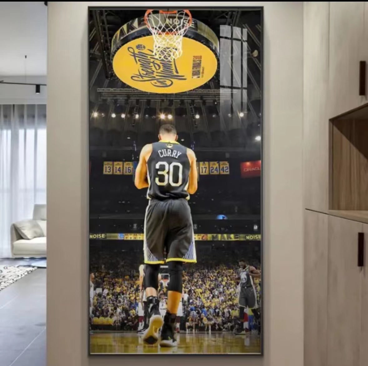 Arte decorativo de pared con la espalda de Stephen Curry