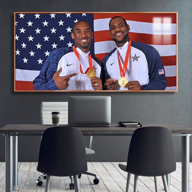 Kobe Bryant and LeBron James Wall Art