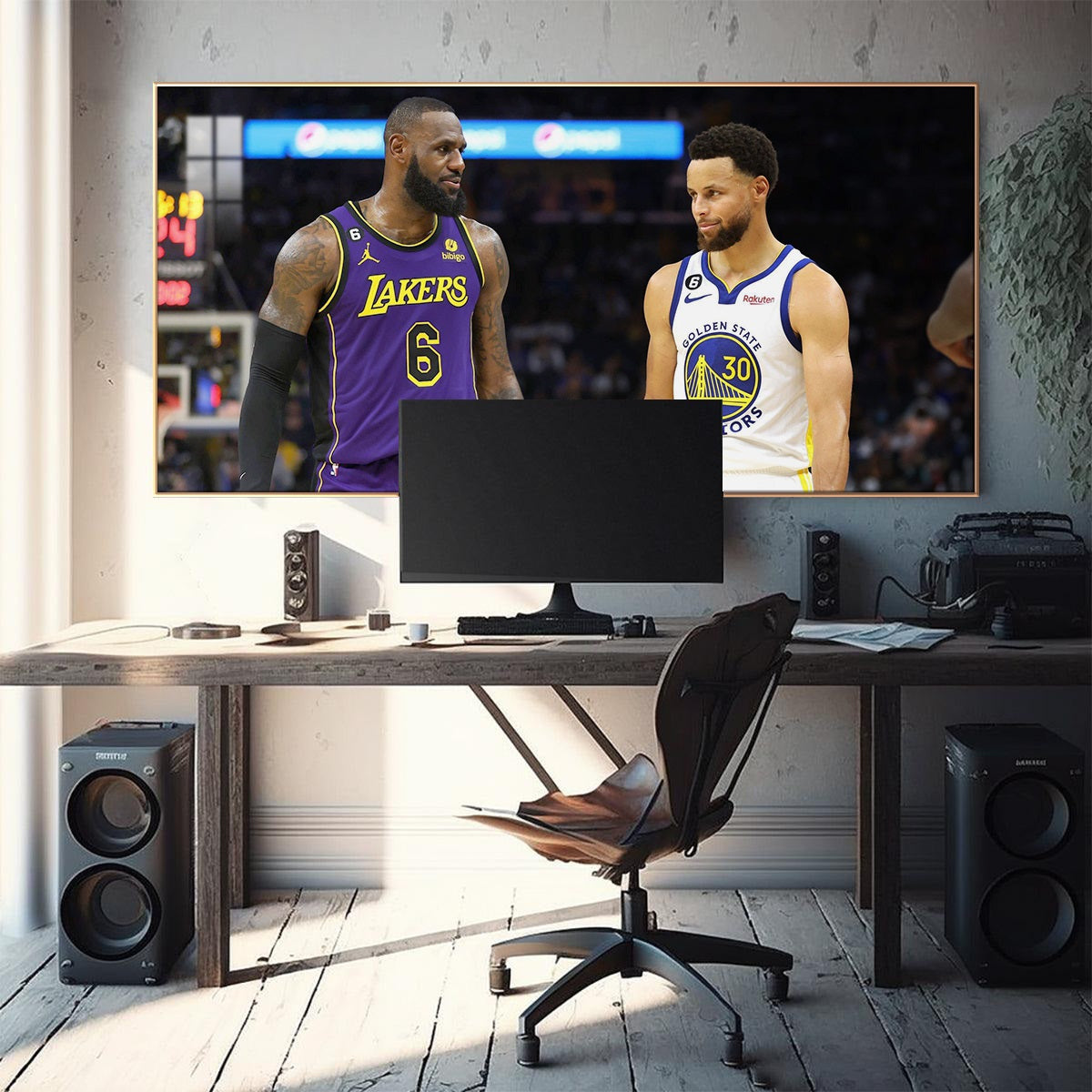 LeBron James and Stephen Curry Wall Art