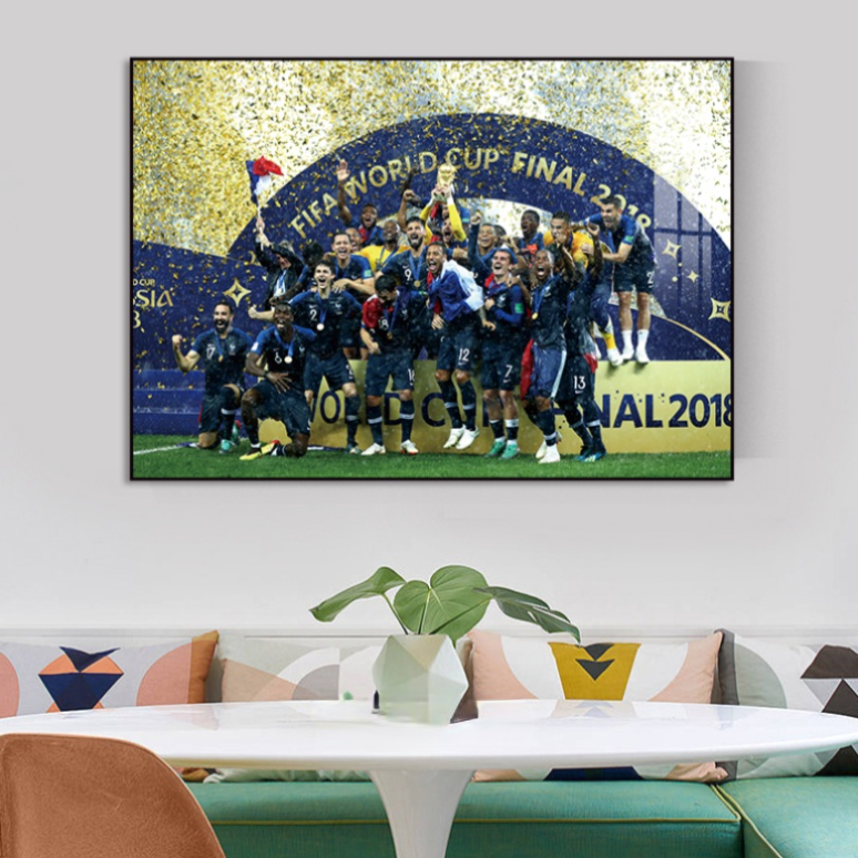 Arte decorativo de pared del equipo nacional de Francia, campeón de la Copa del Mundo 2018