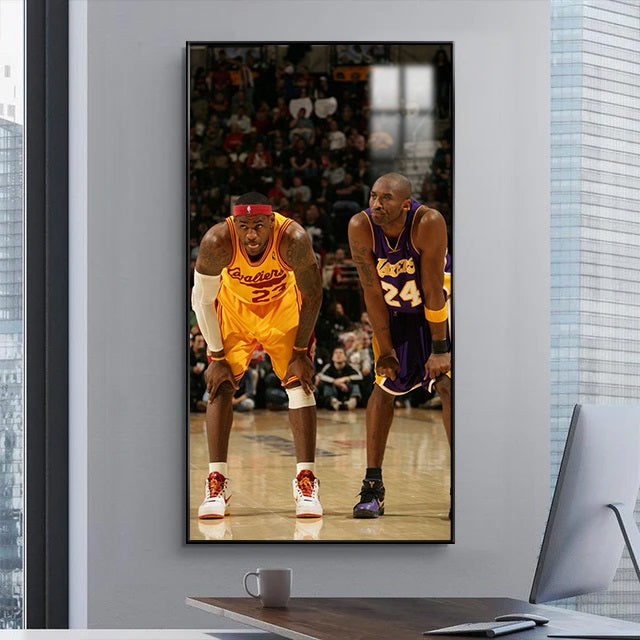 Kobe Bryant and LeBron James Wall Art