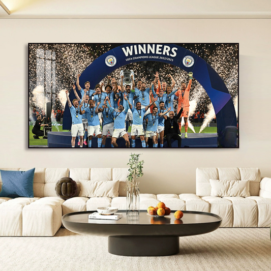 2023 Manchester City Champions League Wall Art