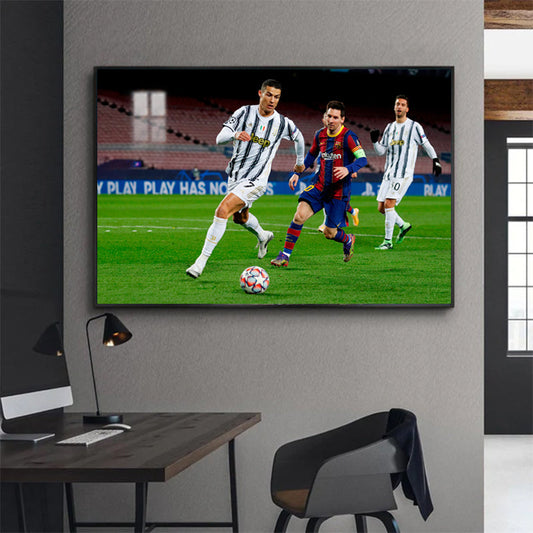 Lionel Messi and Cristiano Ronaldo Wall Art