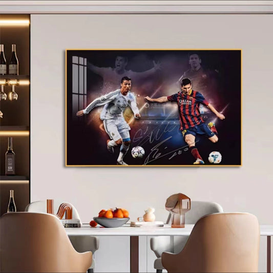 Lionel Messi and Cristiano Ronaldo Wall Art