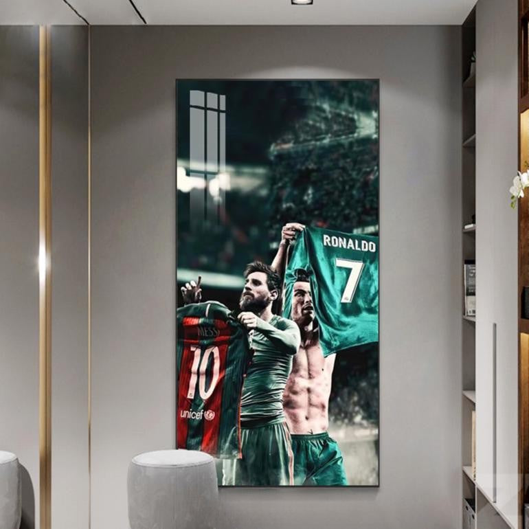 Cristiano Ronaldo and Messi Decorative Wall Art