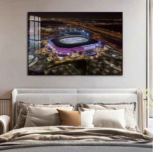 Dekorative Wandkunst für das Ahmed-Fußballstadion