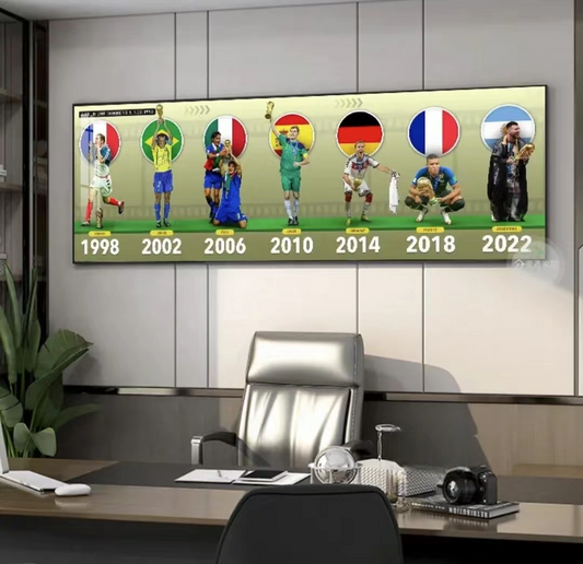 Art mural décoratif des champions de la Coupe du Monde précédente 