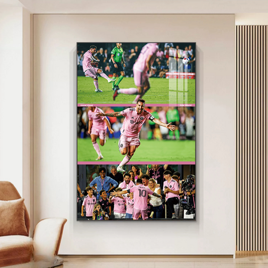 ŒUVRE MAJEURE D'ART DE MUR: CAPTURANT LA LÉGENDE MESSI 