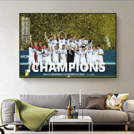 Arte decorativo de la pared de la escena clásica del campeonato del Real Madrid