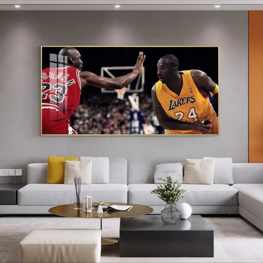 Arte de pared de Michael Jordan y Kobe Bryant