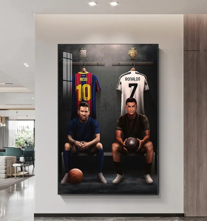 Lionel Messi y Cristiano Ronald Arte de pared